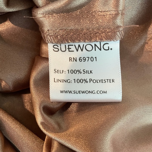 Sue Wong Silk Copper Cocktail Dress - Picture 10 of 12
